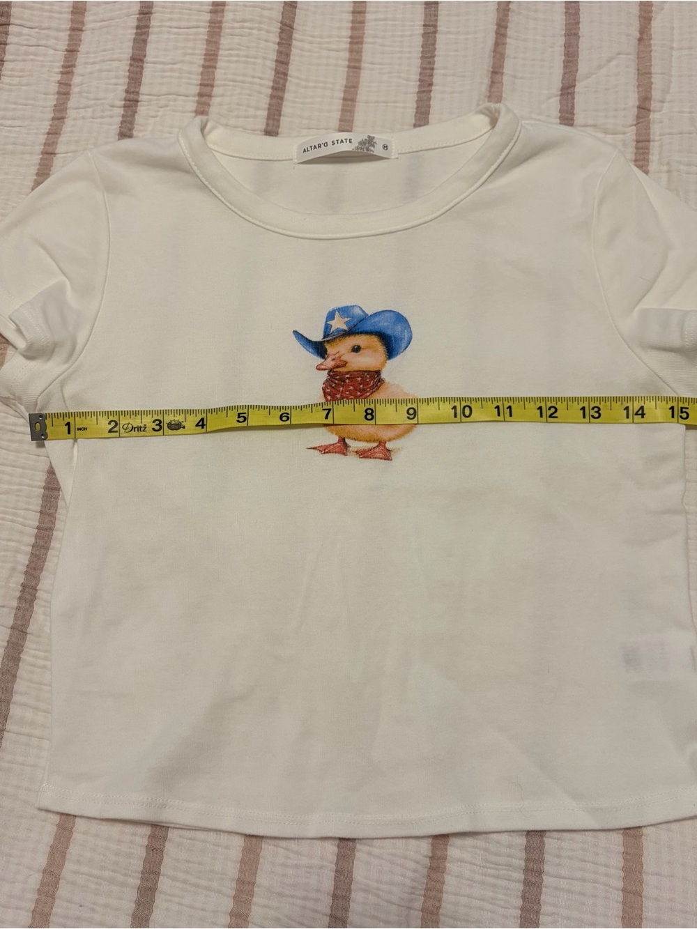 White Baby with Cute Duck Cowboy Graphic